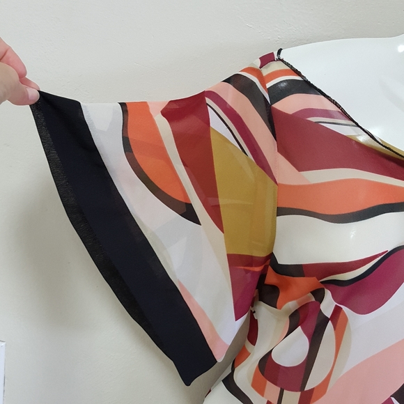 Honey Punch Top Retro Sheer Dolman Off shoulder S - Picture 3 of 13